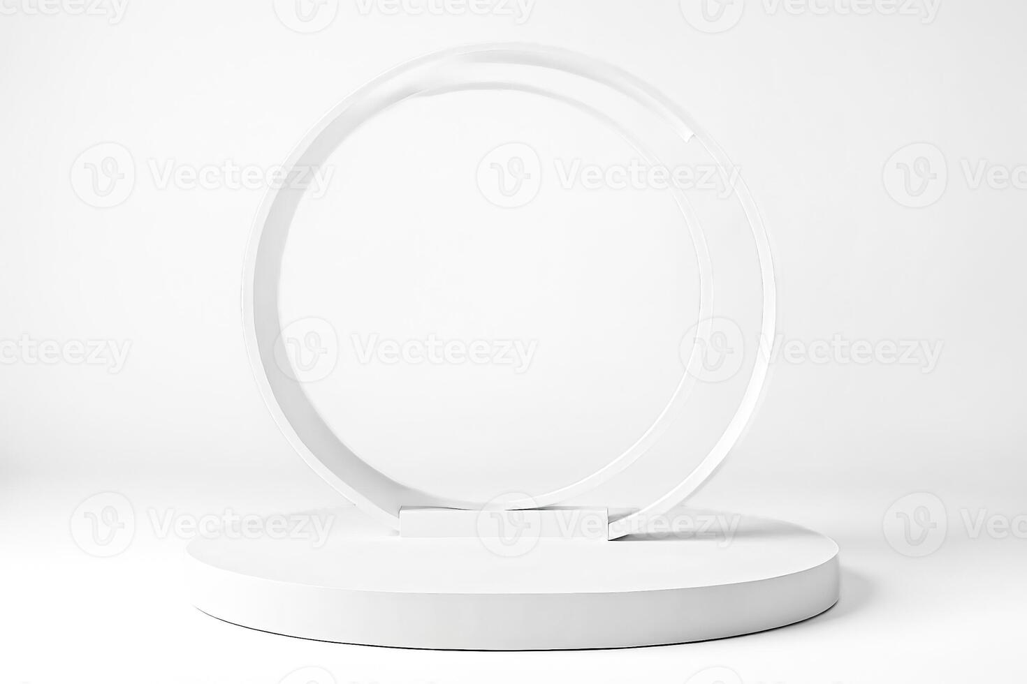 Minimalist White Circle Stand for Product Display photo