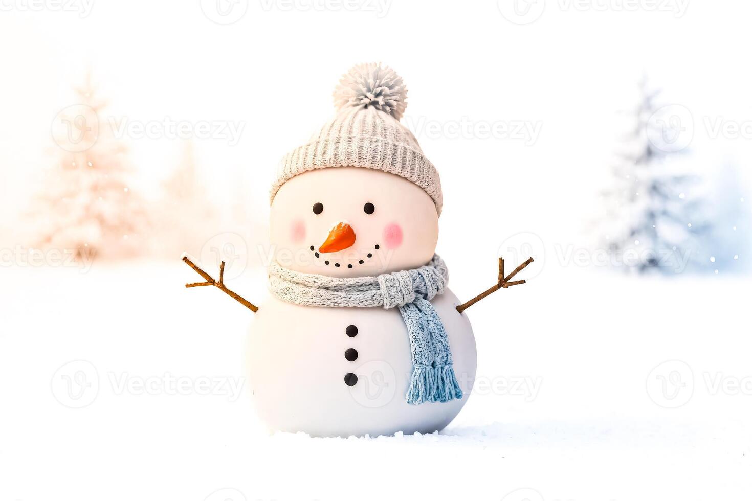 Cheerful Snowman in a Winter Wonderland photo