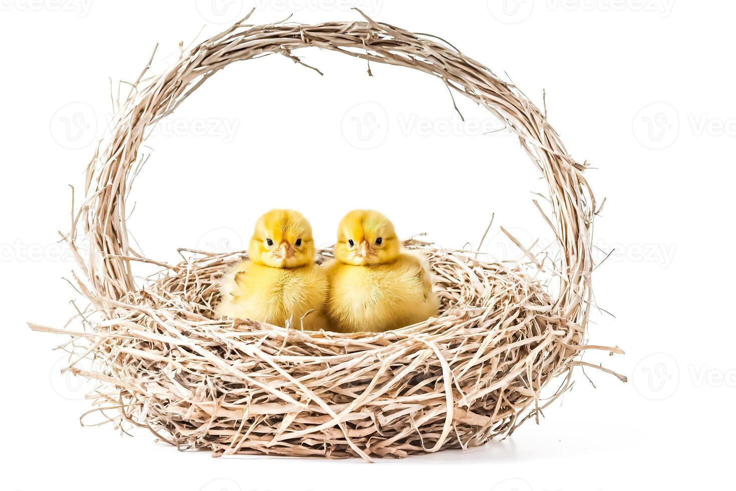 Two Little Chicks in a Nest photo