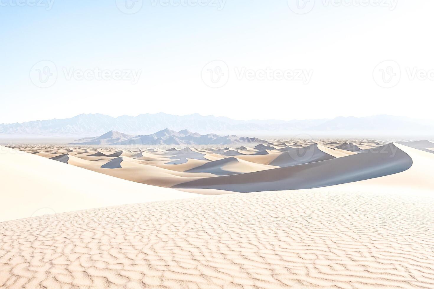 Desert Landscape with Mountain Range in the Distance photo