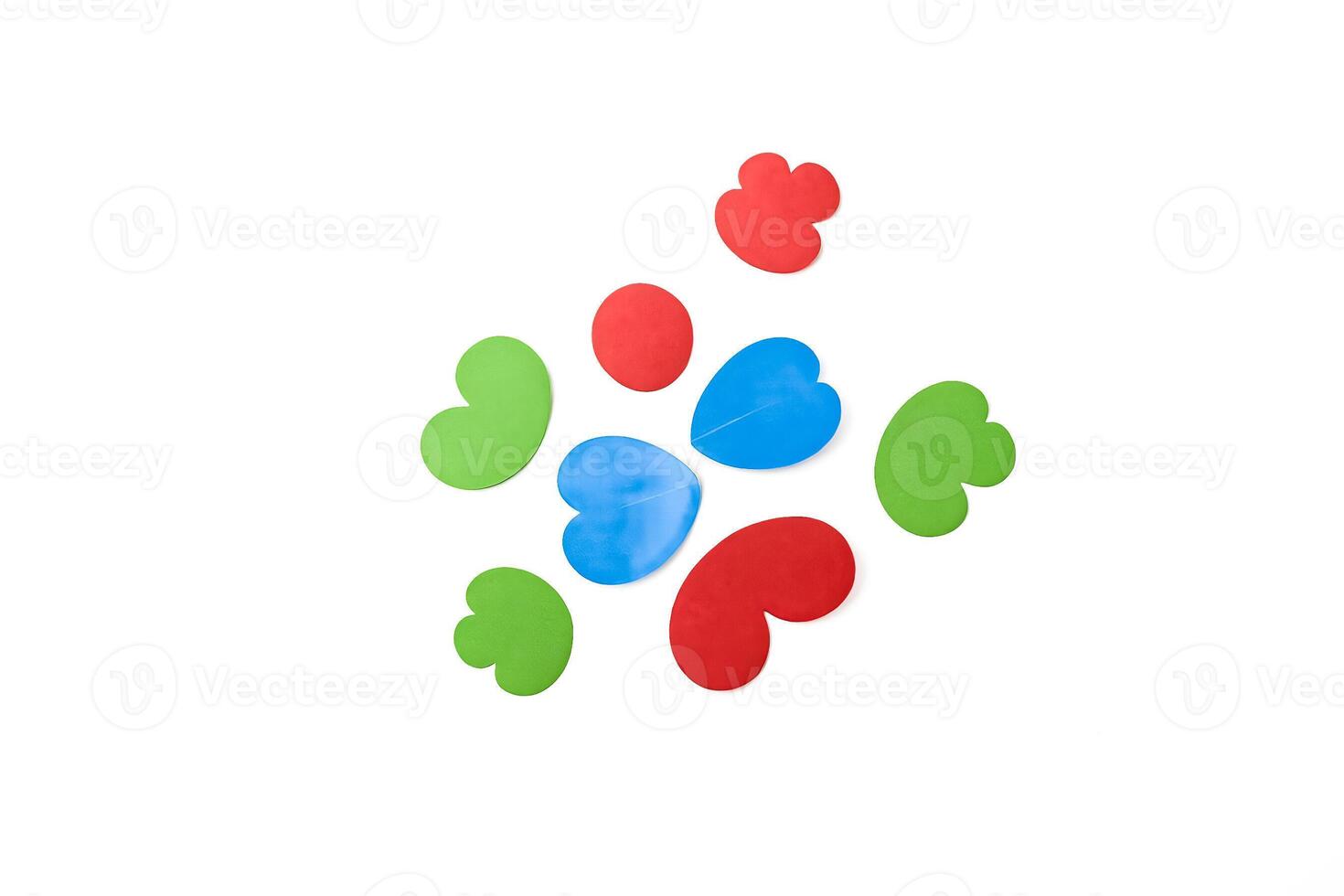 Colorful Paper Shapes on White Background photo