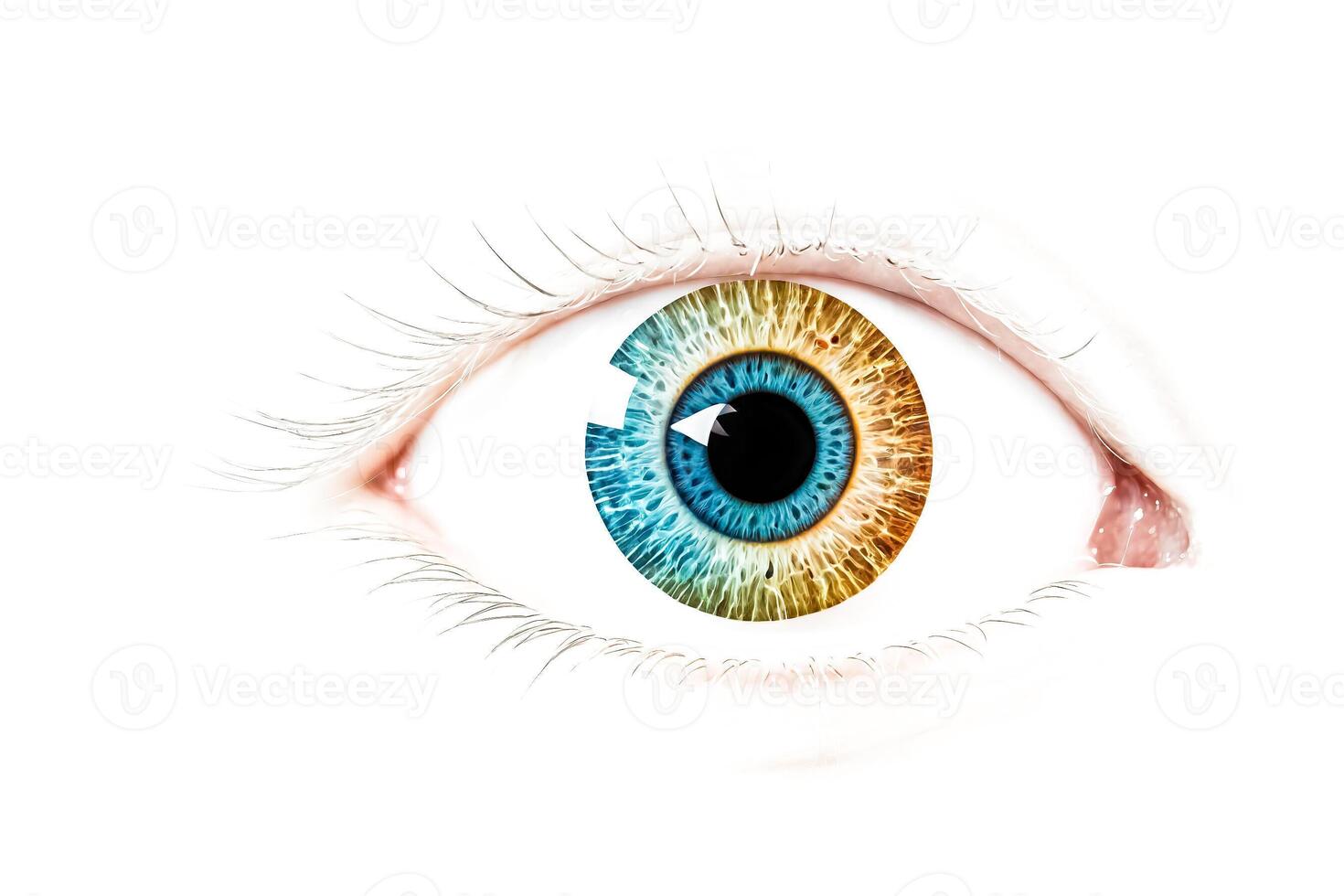 Close Up of a Human Eye with a Colorful Iris photo
