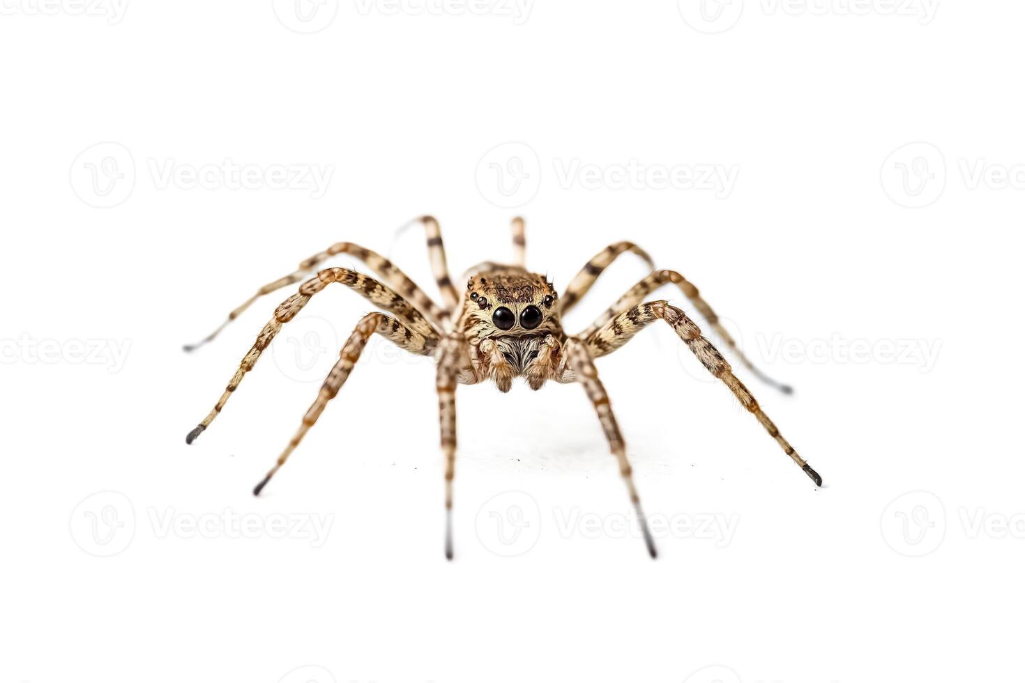 Close-up of a spider on a white background photo