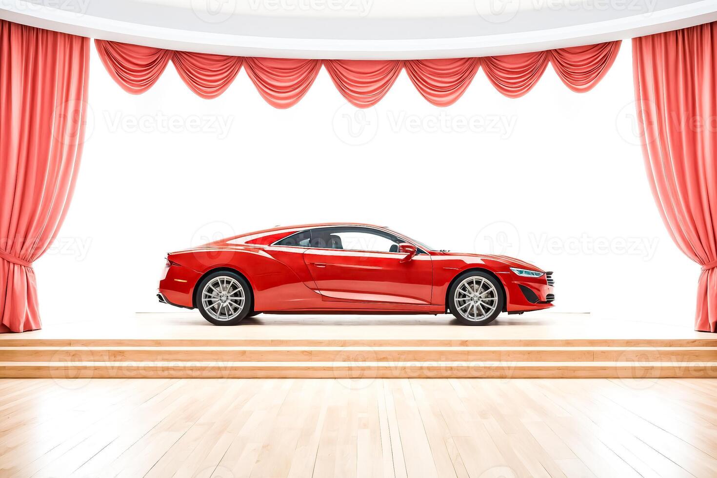 Red Car Unveiling on Stage photo