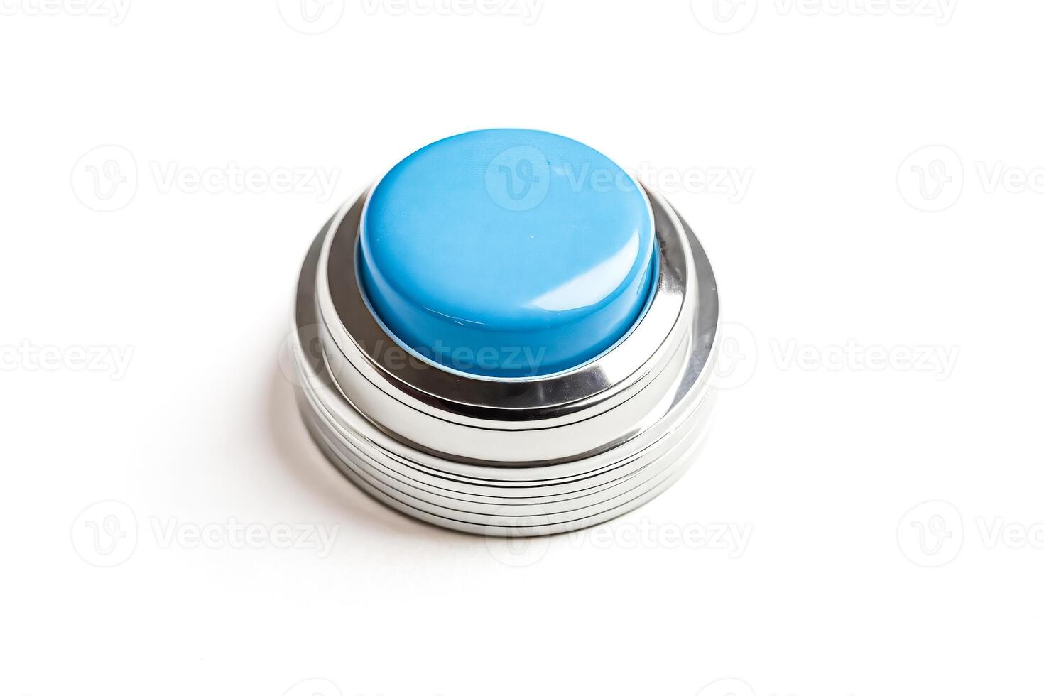 Blue Push Button with Chrome Rim photo