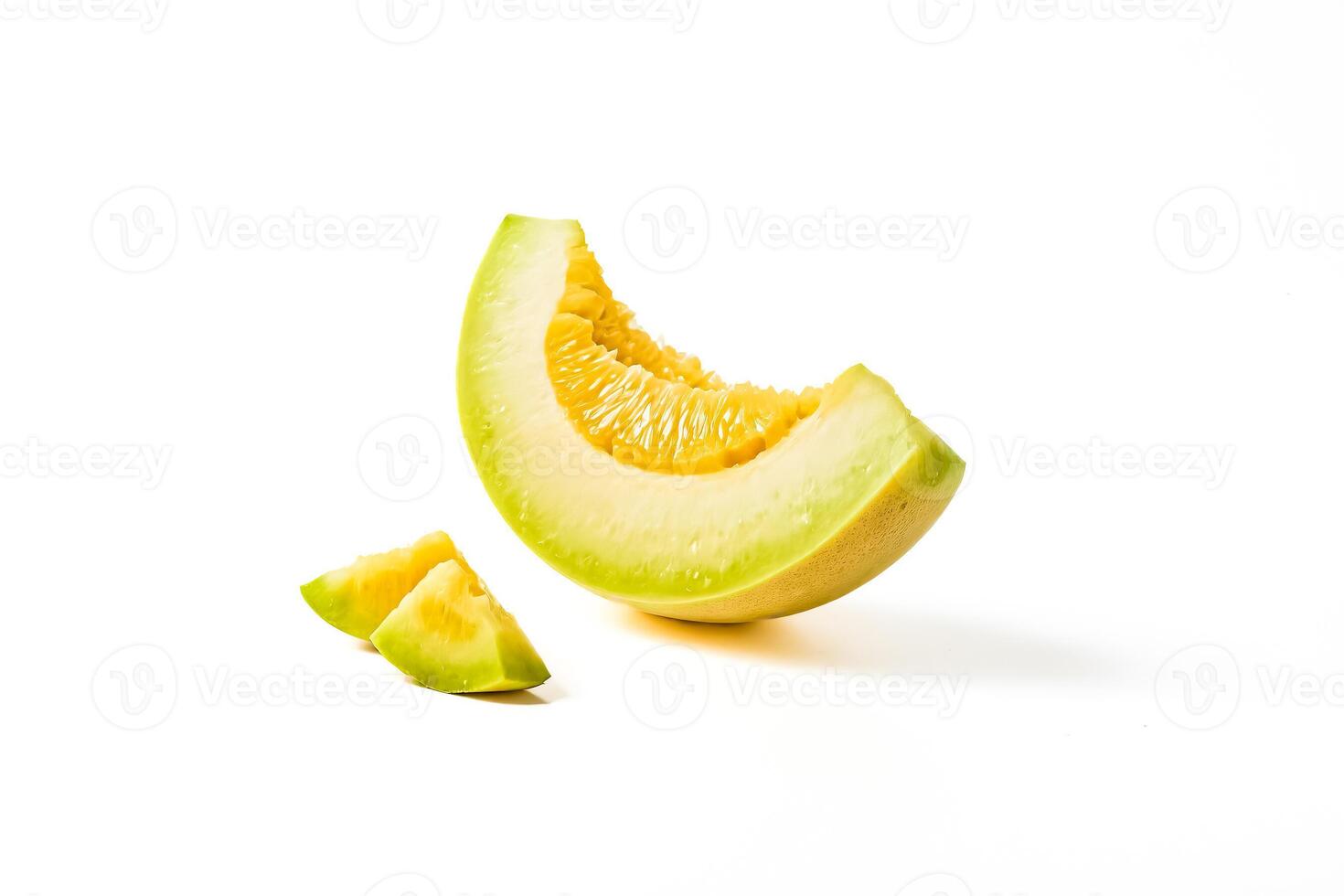 Fresh Sliced Melon on White Background photo
