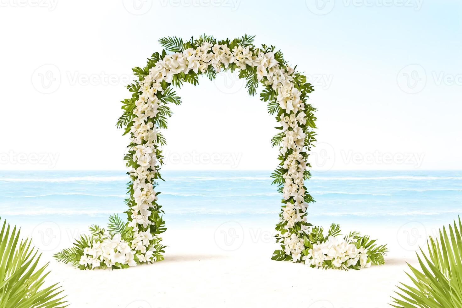 Floral Archway on a Tropical Beach photo