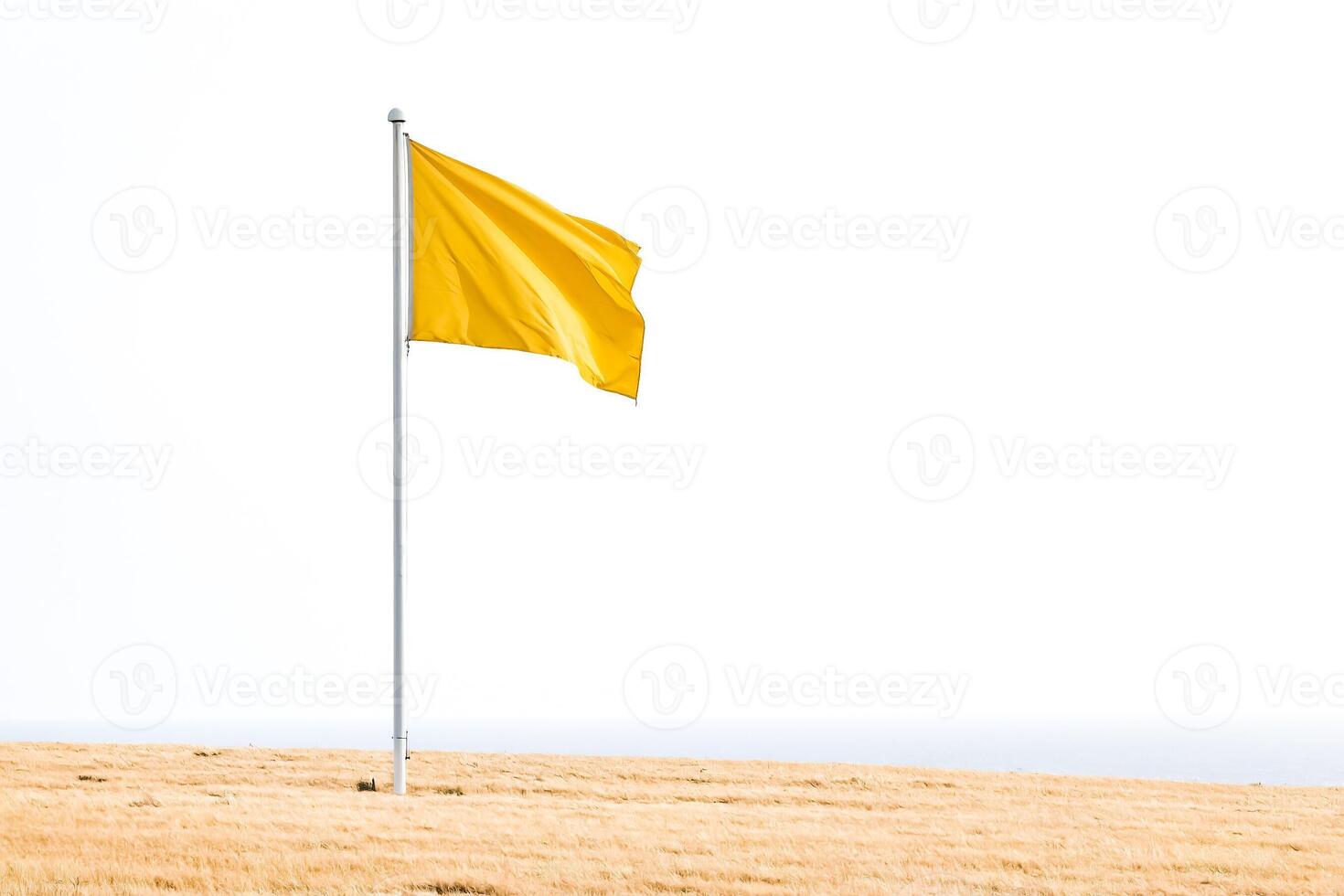 Yellow Flag Waving in the Wind photo