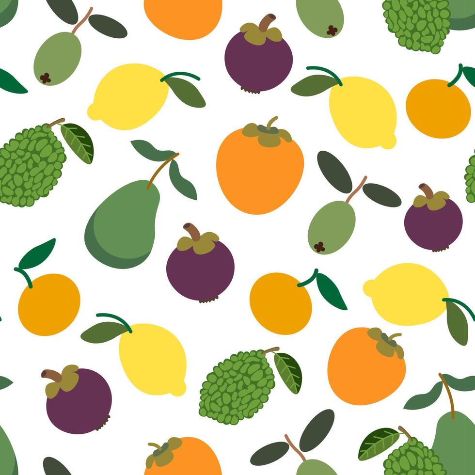 seamless fruits pattern vector