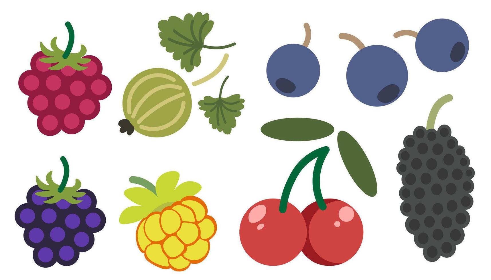 shape fruits set vector