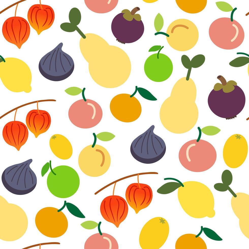 seamless fruits pattern vector