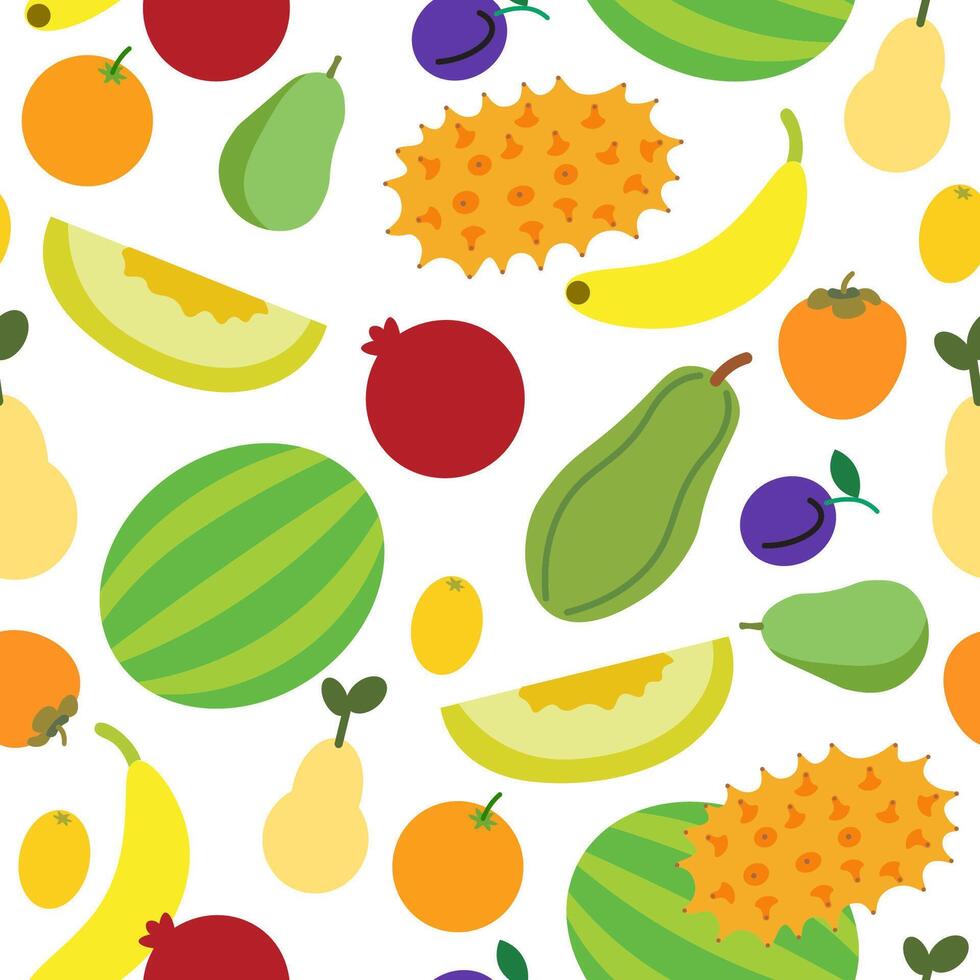 seamless fruits pattern vector