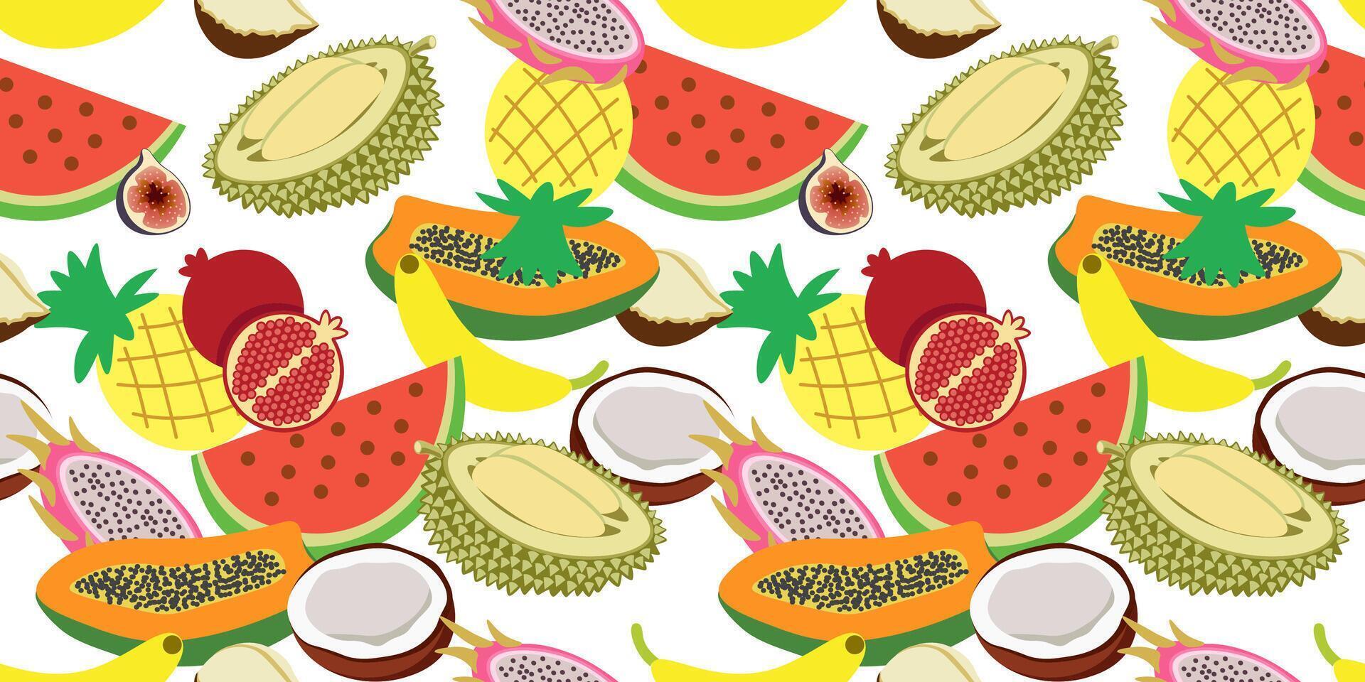 seamless fruits pattern vector