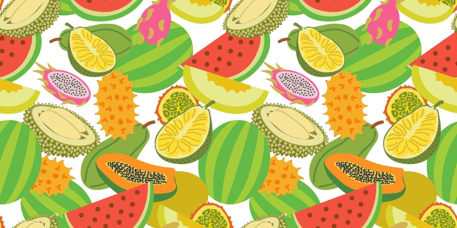 seamless fruits pattern vector