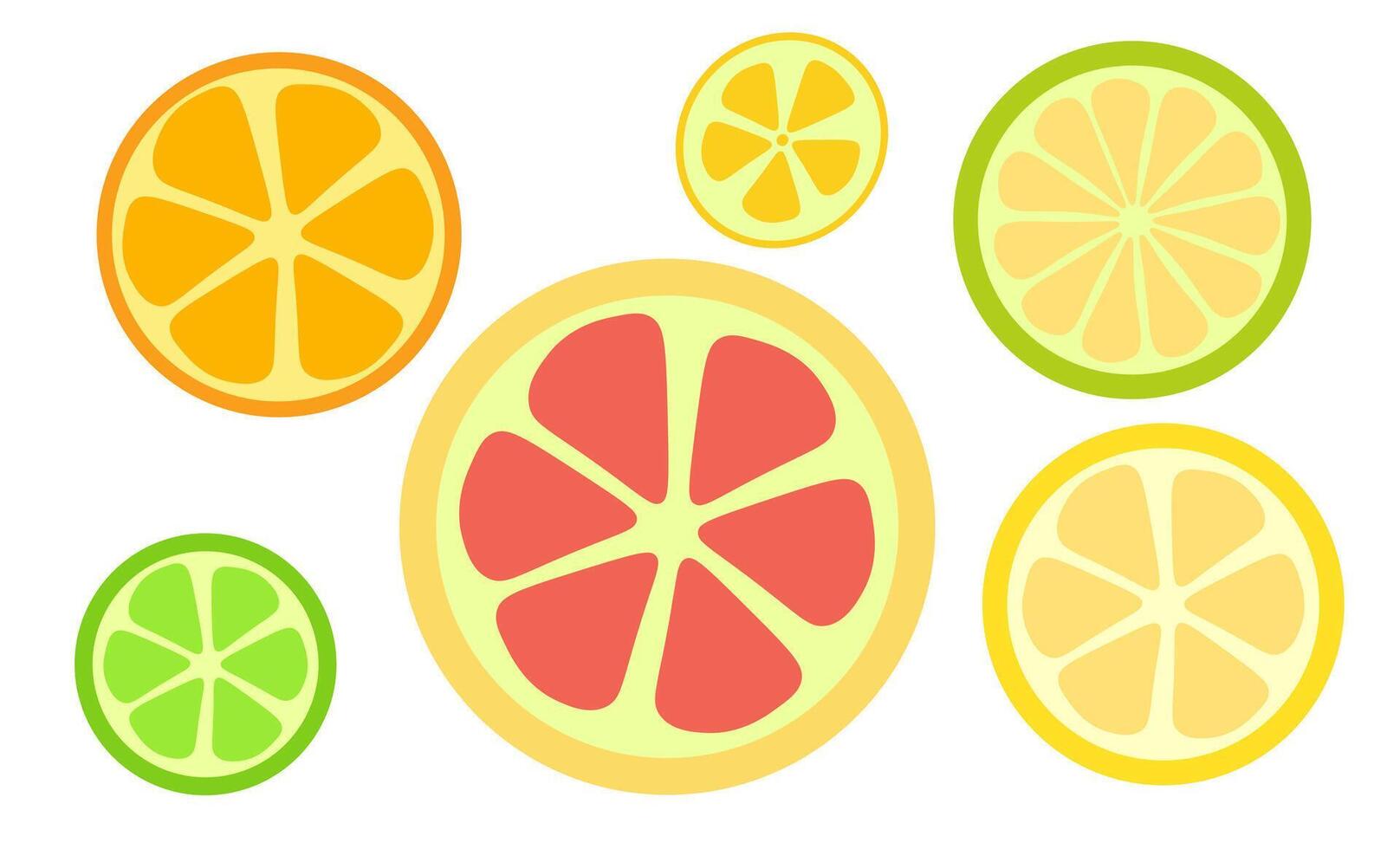 shape fruits set vector