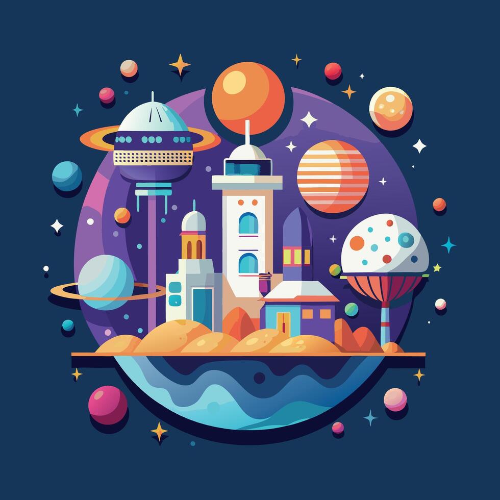 space colony illustration vector