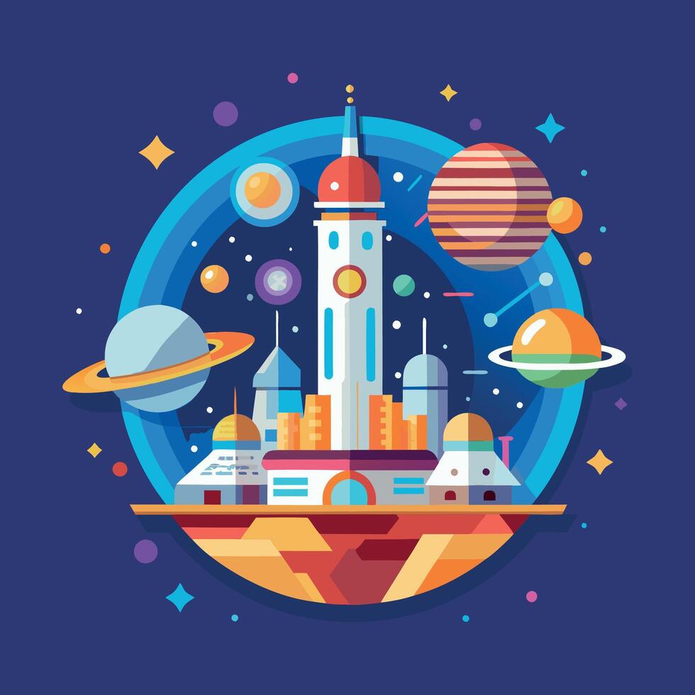 space colony illustration vector