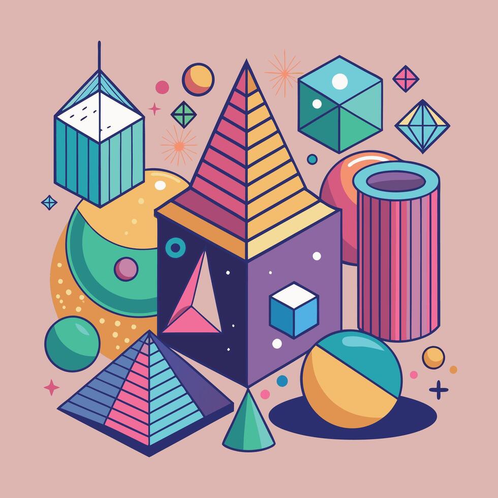 Geometric shape illustration vector