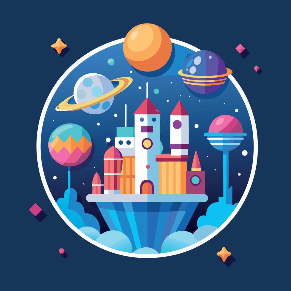space colony illustration vector