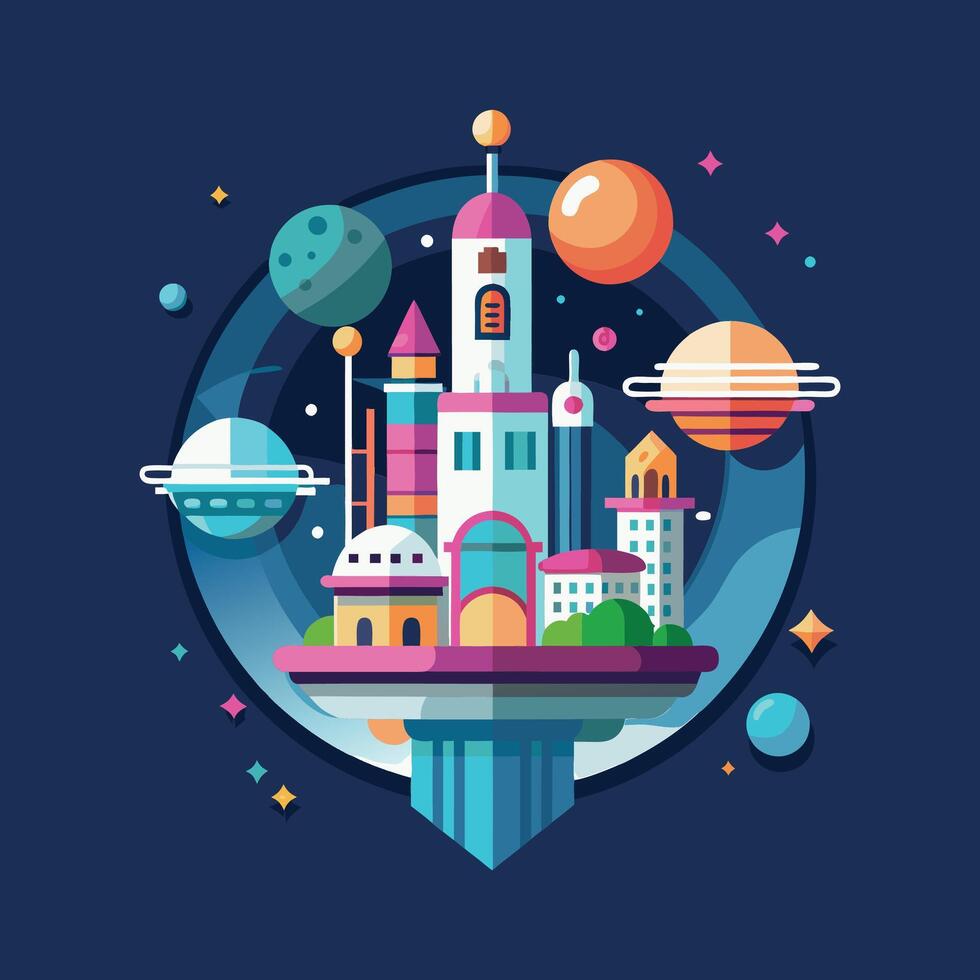 space colony illustration vector