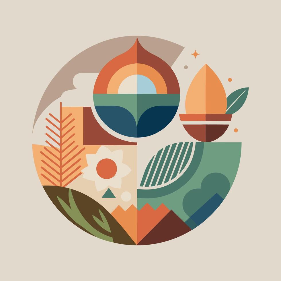 Abstract shape illustration on simple background. vector