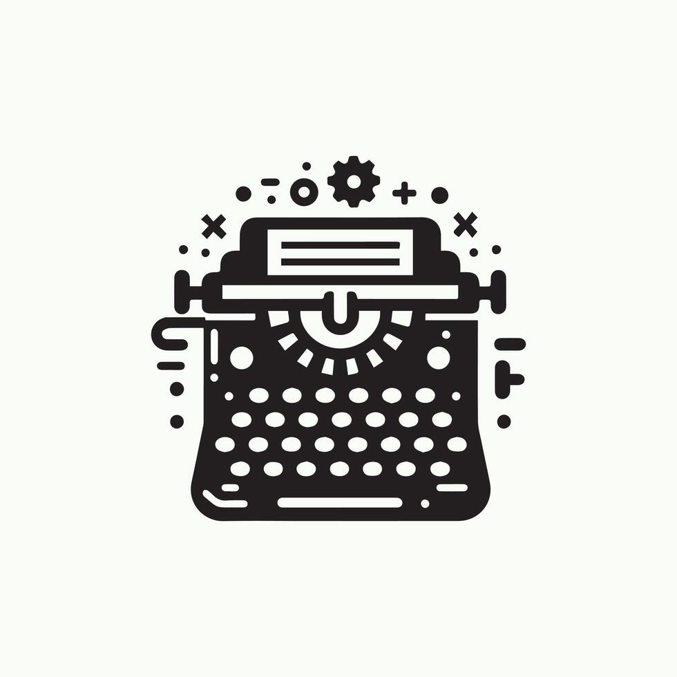 typewriter silhouette illustration vector