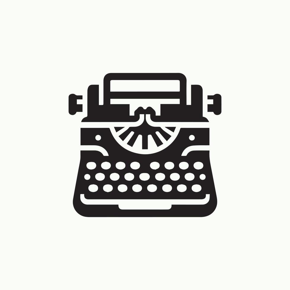 typewriter silhouette illustration vector