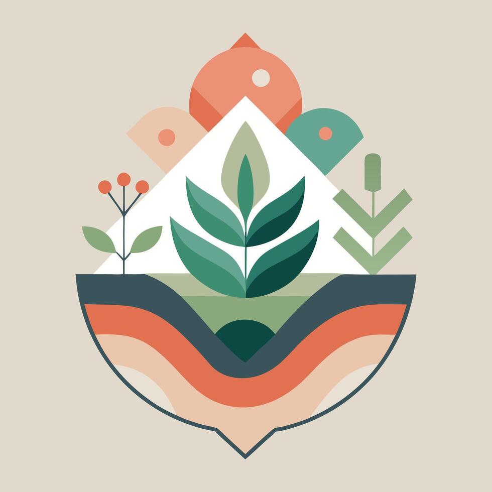 Abstract shape illustration on simple background. vector