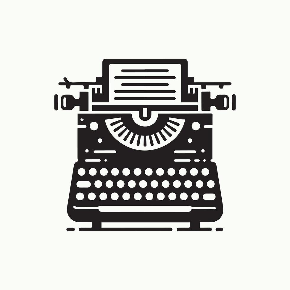 typewriter silhouette illustration vector