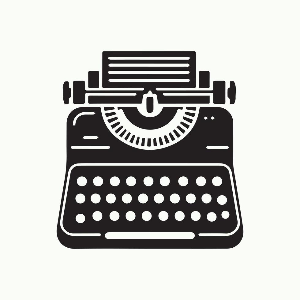typewriter silhouette illustration vector