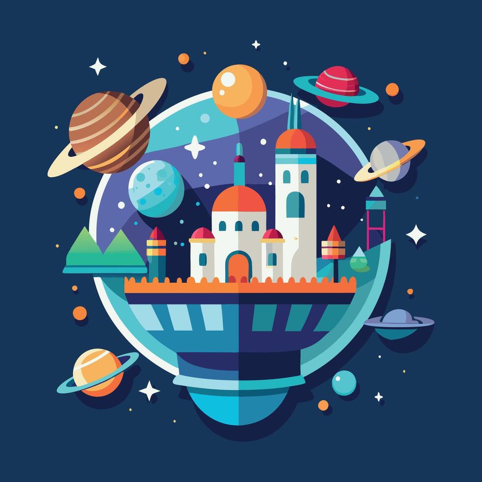 space colony illustration vector