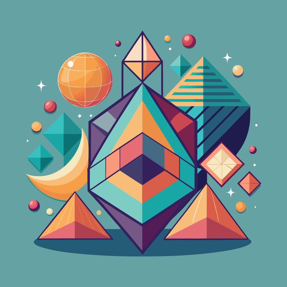 Geometric shape illustration vector
