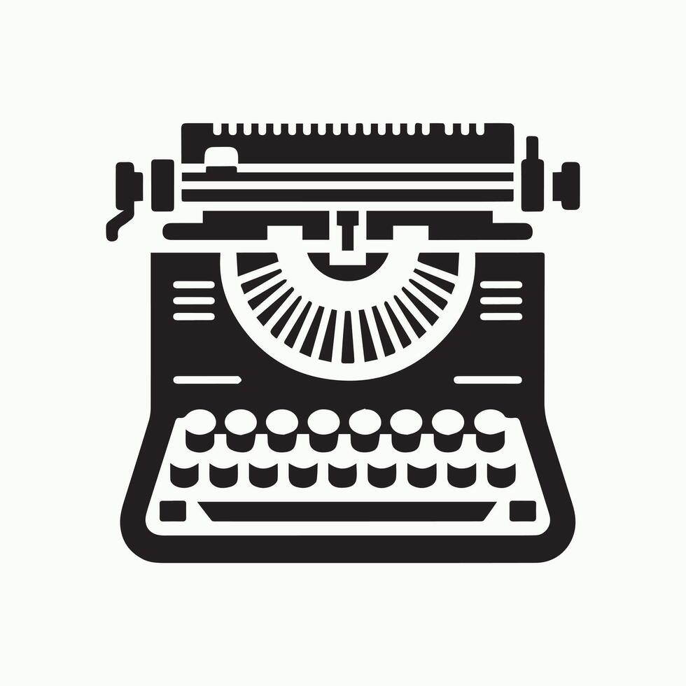 typewriter silhouette illustration vector