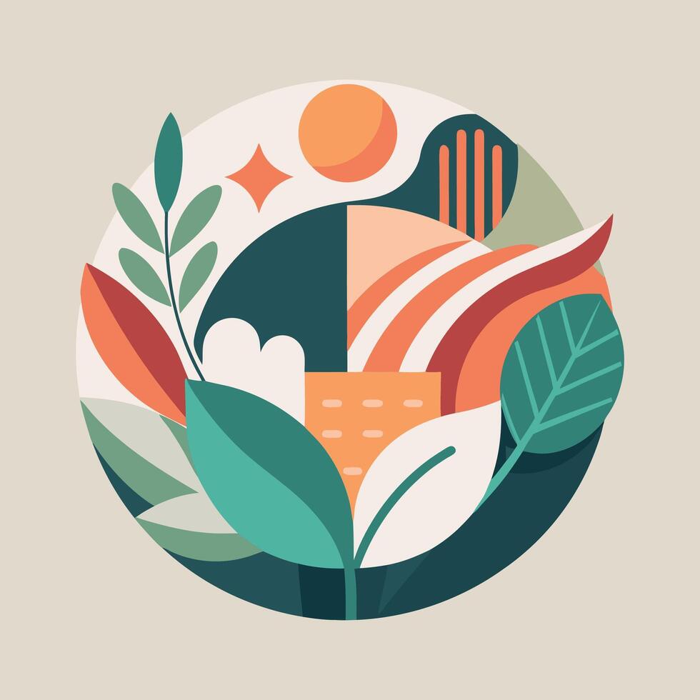 Abstract shape illustration on simple background. vector