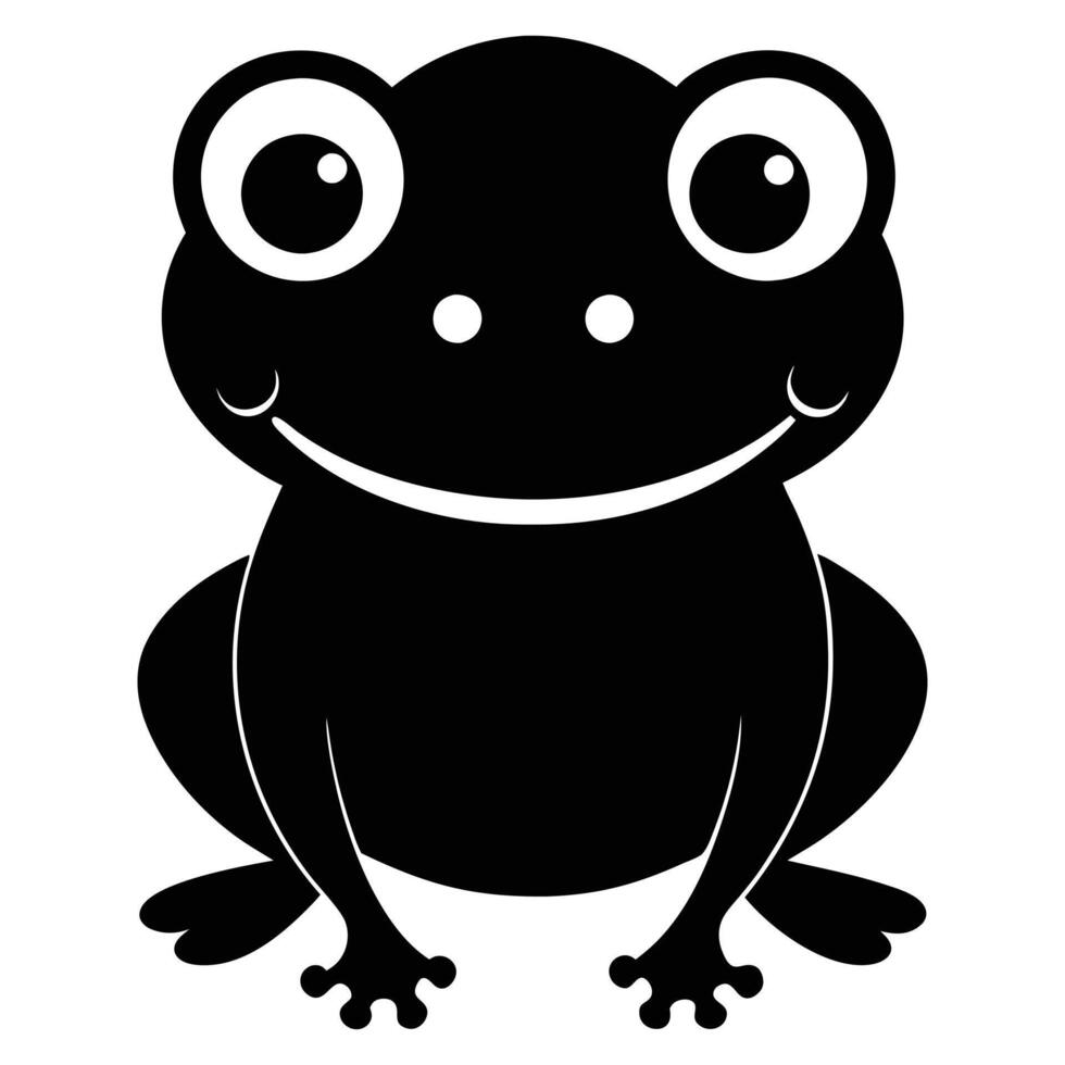 Hand drawn frog silhouette vector