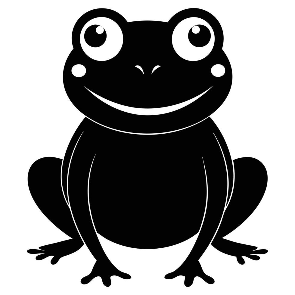Hand drawn frog silhouette vector