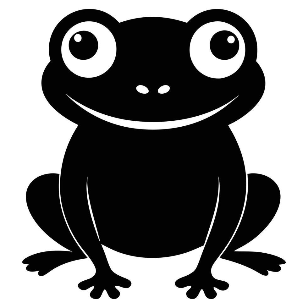 Hand drawn frog silhouette vector