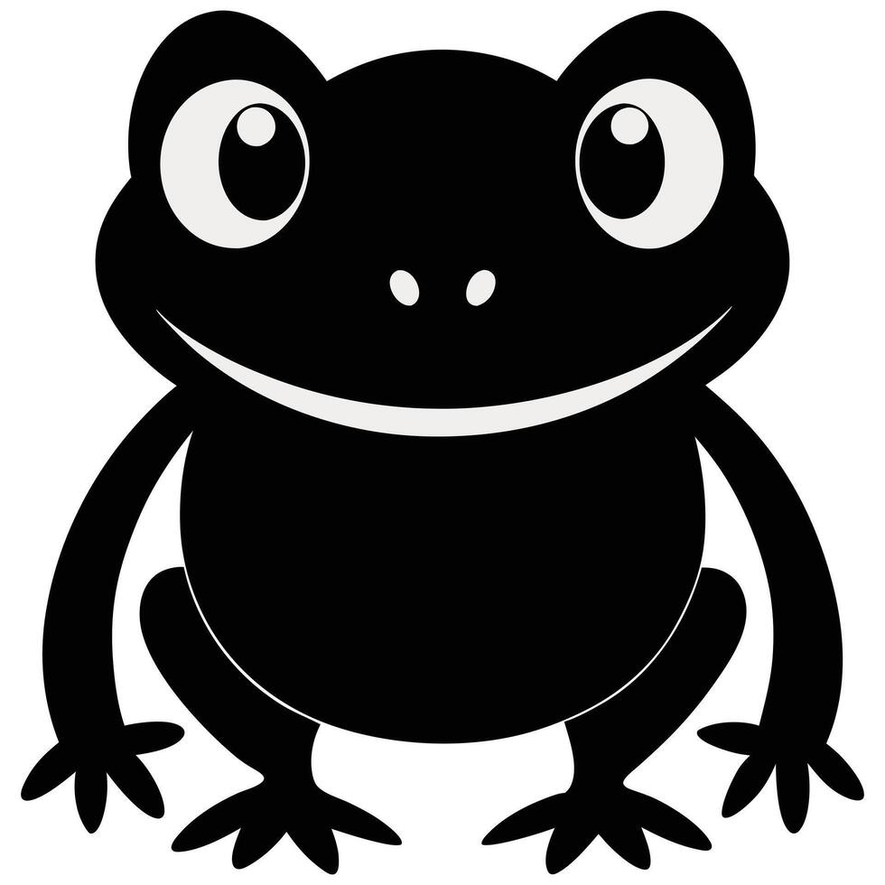 Hand drawn frog silhouette vector
