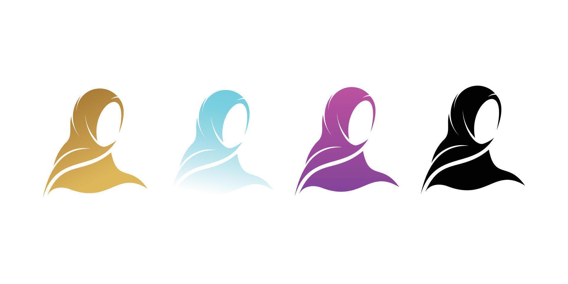 Creative hijab logo design with unique concept , premium vector