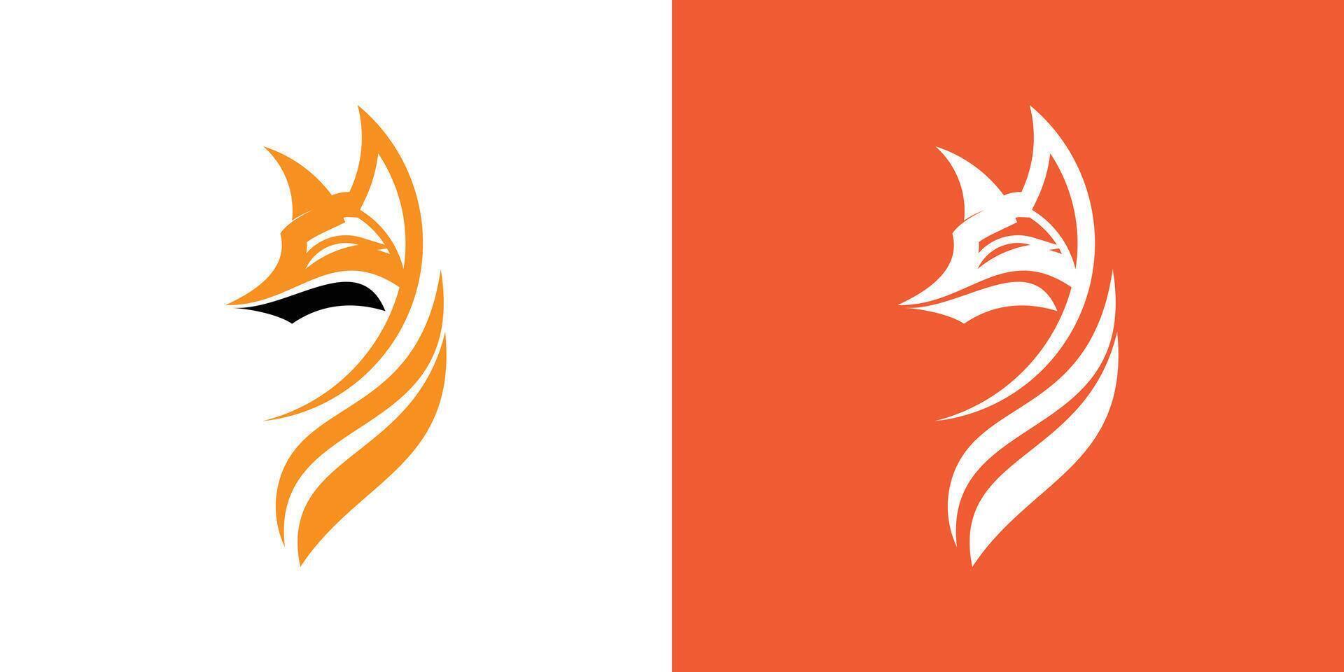Creative fox logo design with unique concept , premium vector