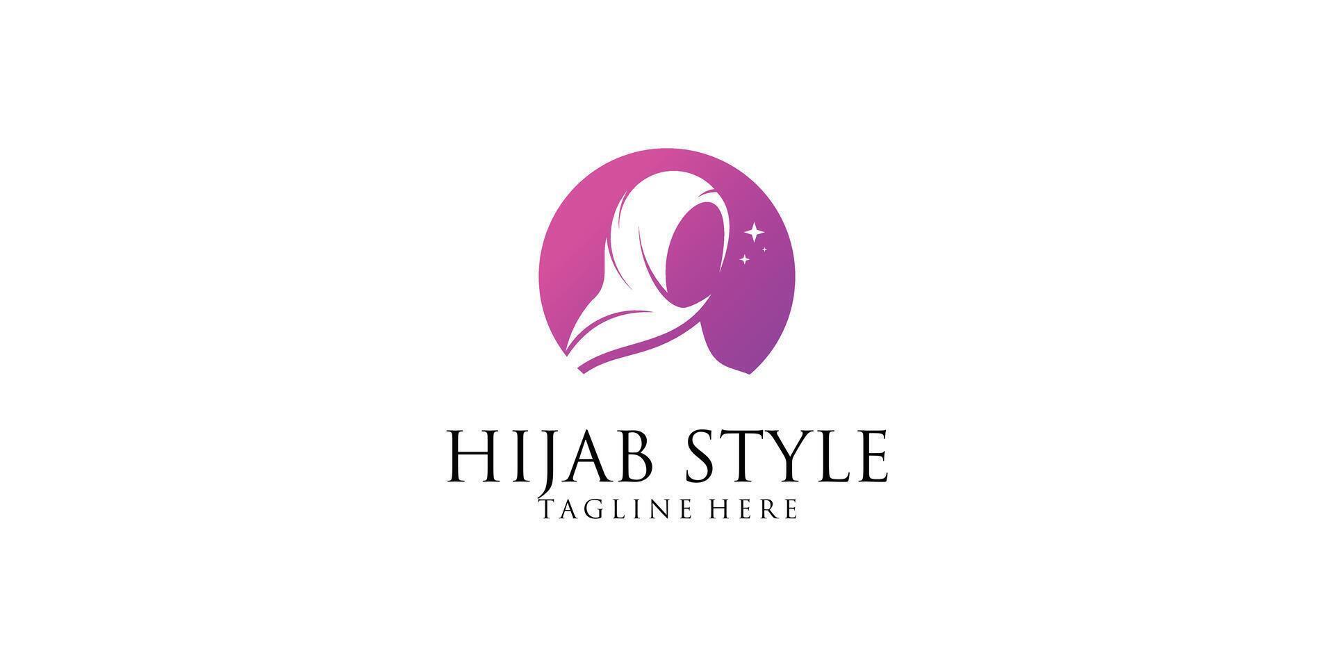 Creative hijab logo design with unique concept , premium vector