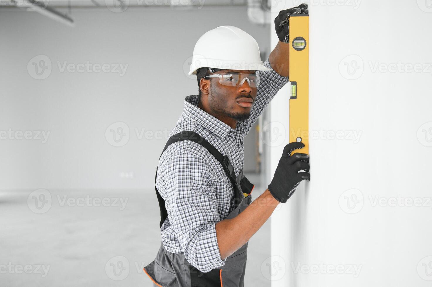 Portrait of a worker in a construction site photo