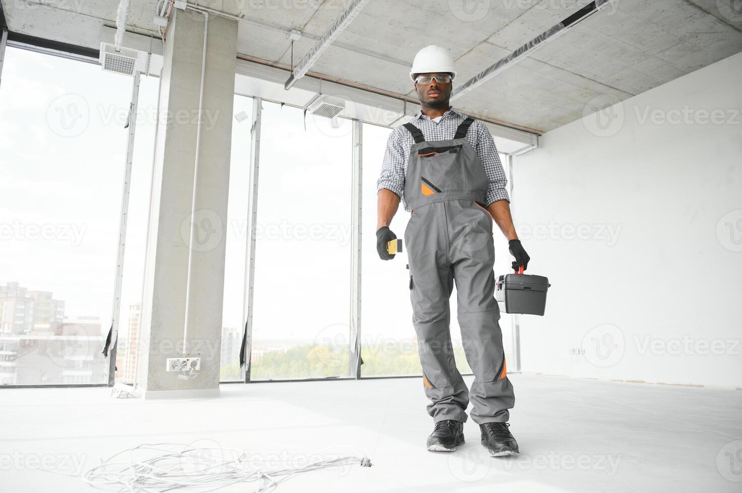 Portrait of a worker in a construction site photo