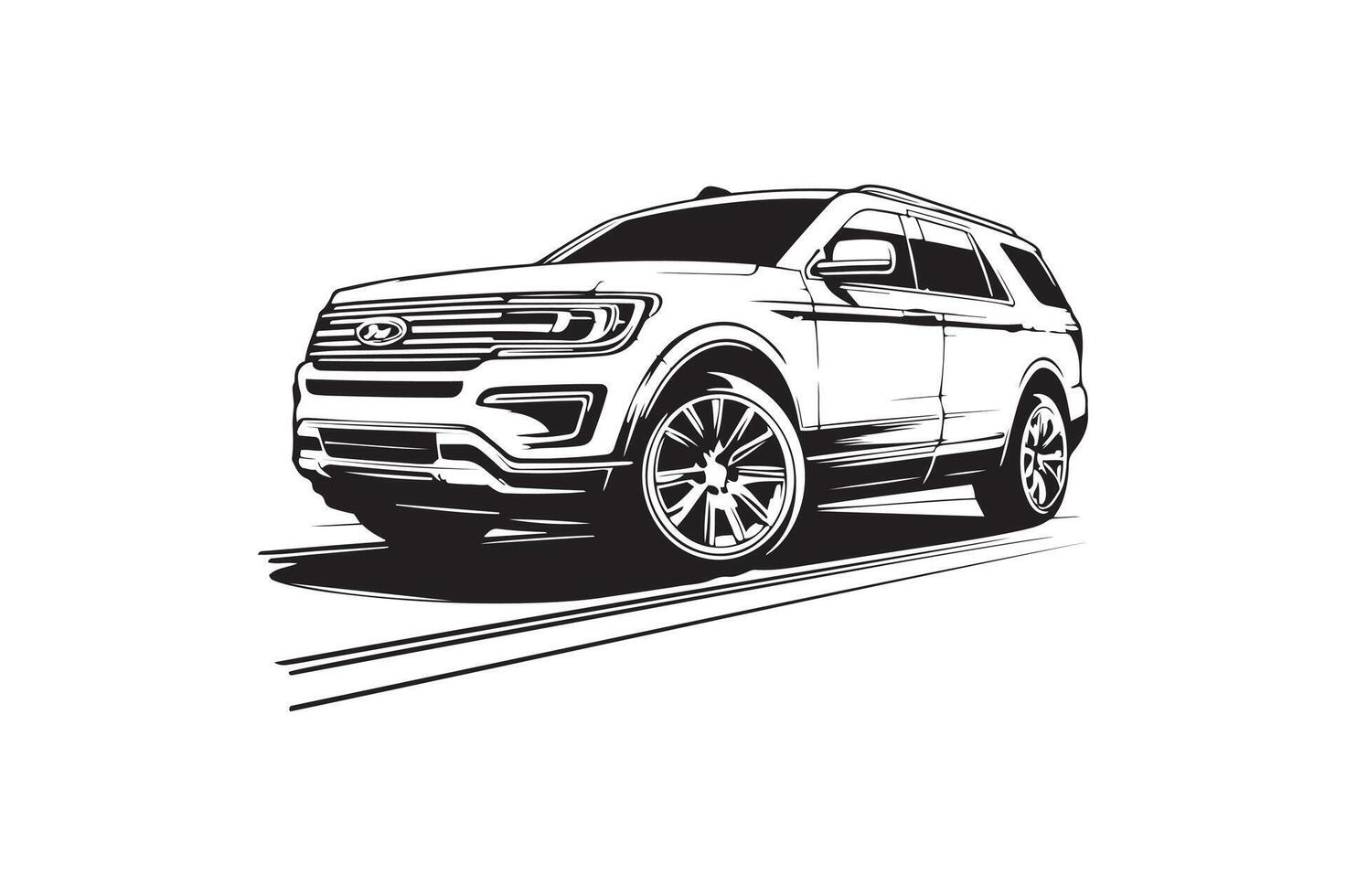 A silhouette of a vehicle on a street vector