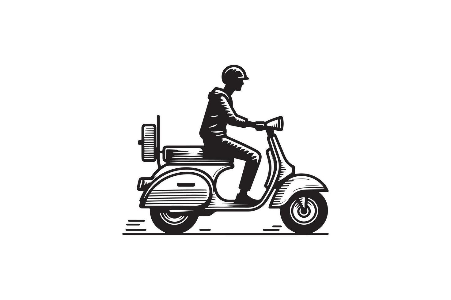 A silhouette of a scooter. vector