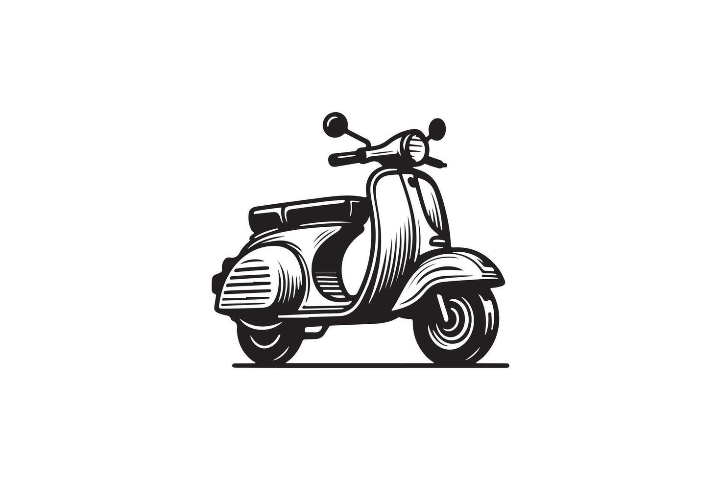 A silhouette of a scooter. vector
