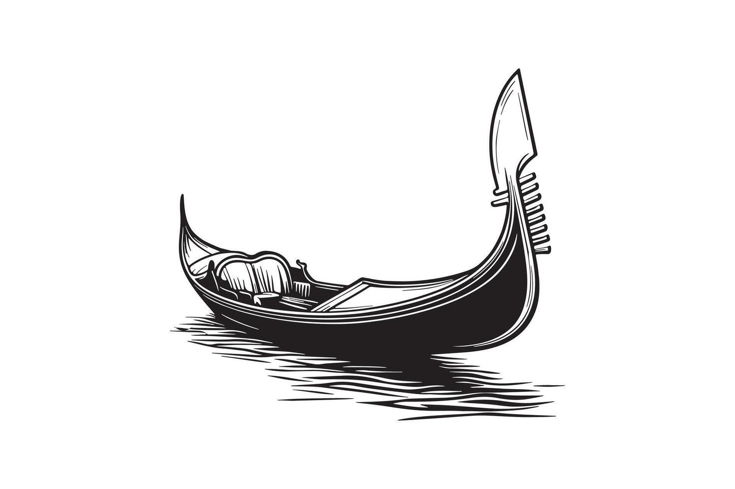 A silhouette of gondola boat vector