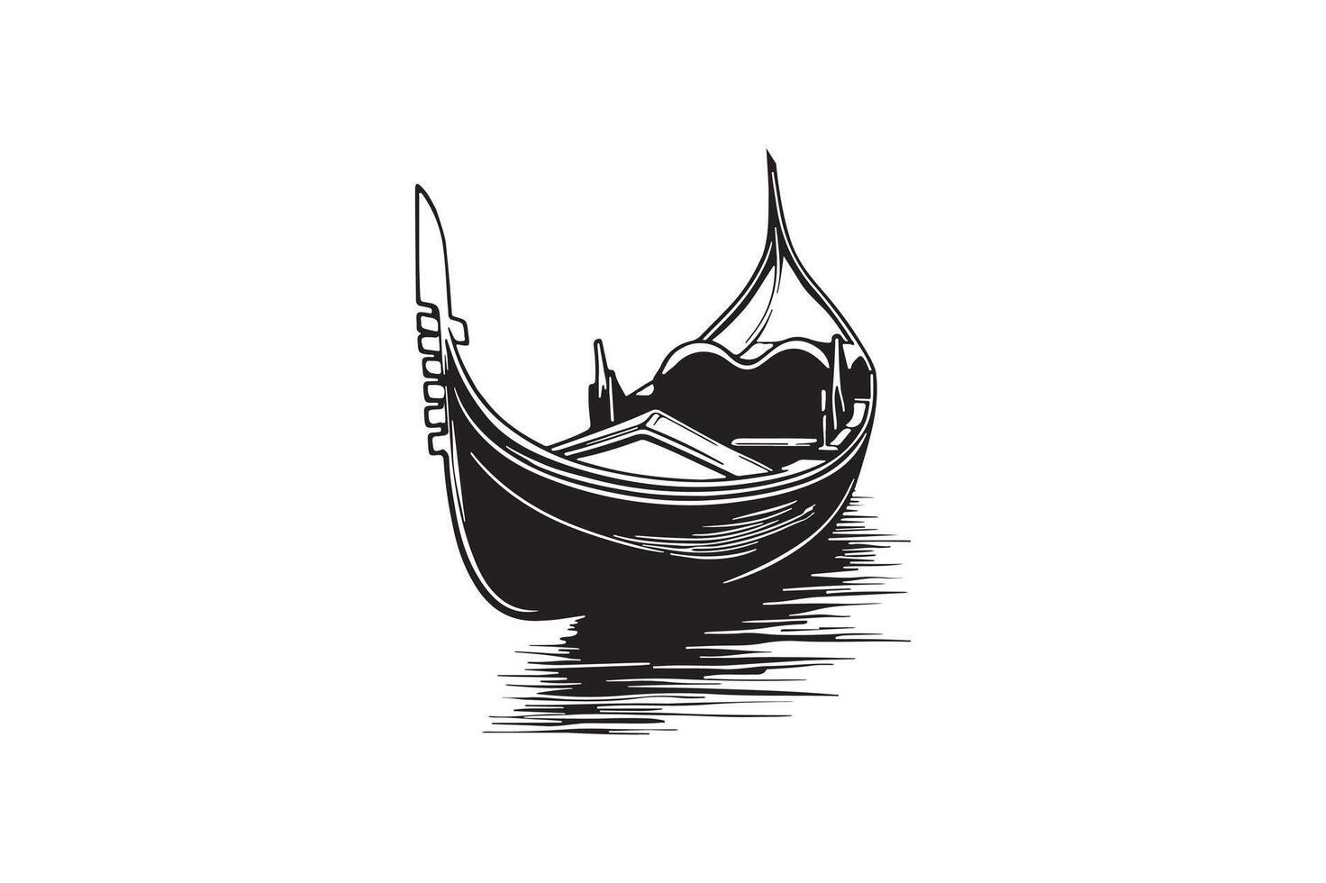 A silhouette of gondola boat vector