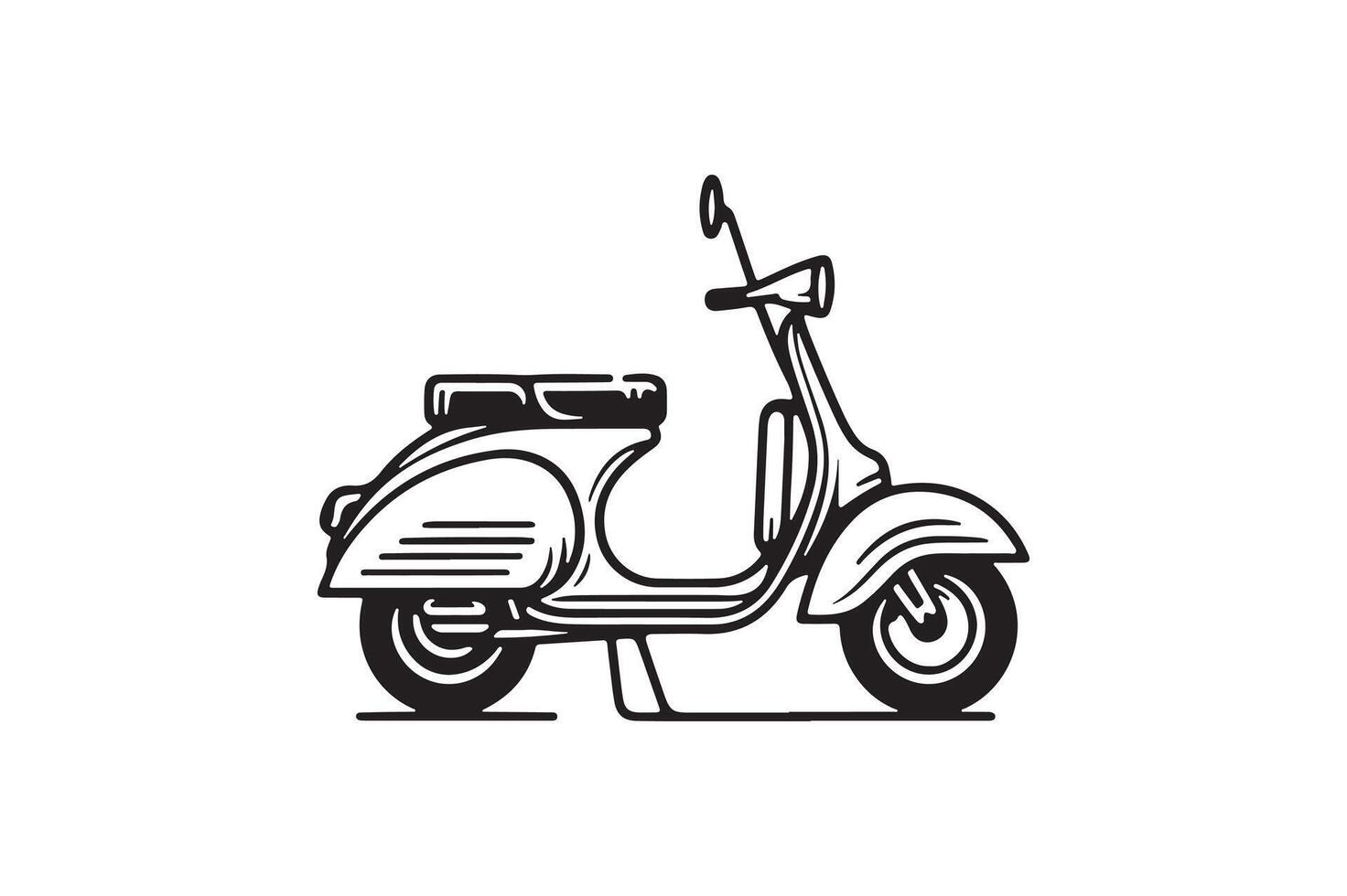 A silhouette of a scooter. vector