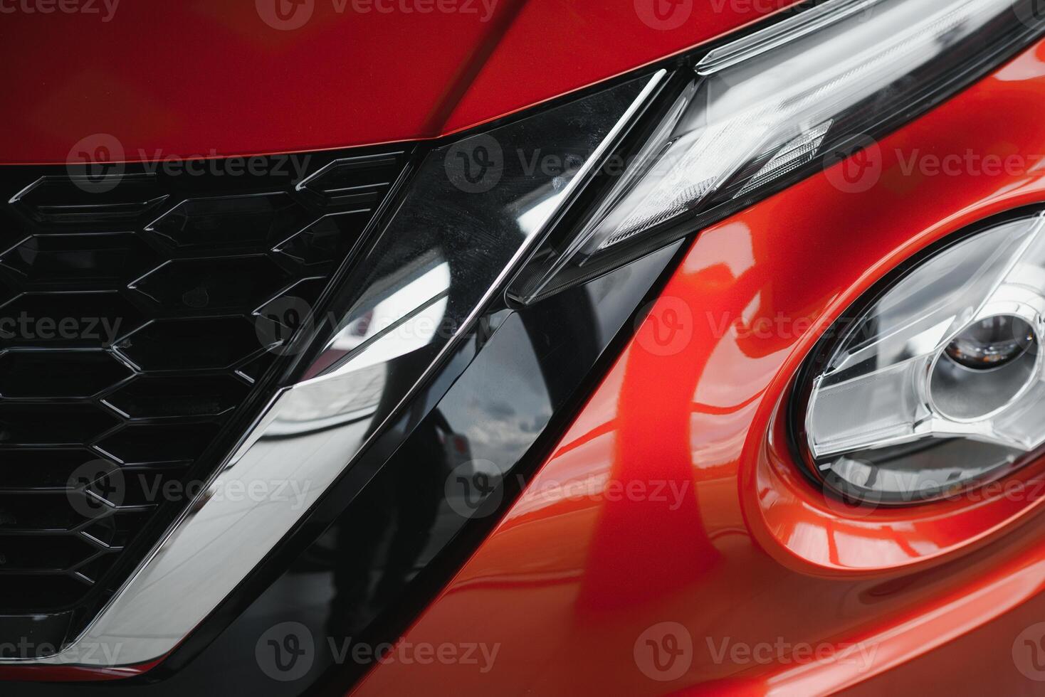 headlight of modern prestigious car close up. photo